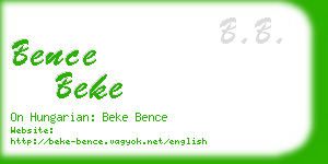 bence beke business card